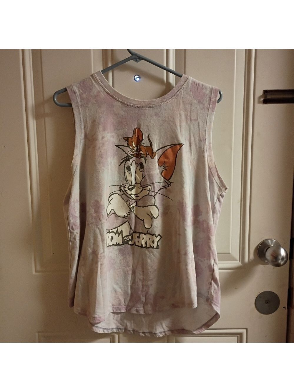 🆓 Free W/ Purchase Purple Tie Dye Tom and Jerry Graphic Tank Top
